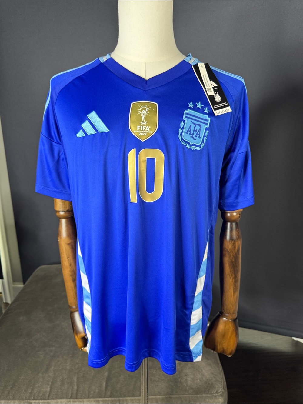 adidas Men’s Argentina 2024 Messi #10 Blue Soccer Away Jersey LARGE NEW